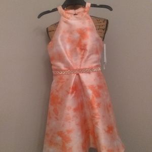 Girls Formal Abstract Print Dress